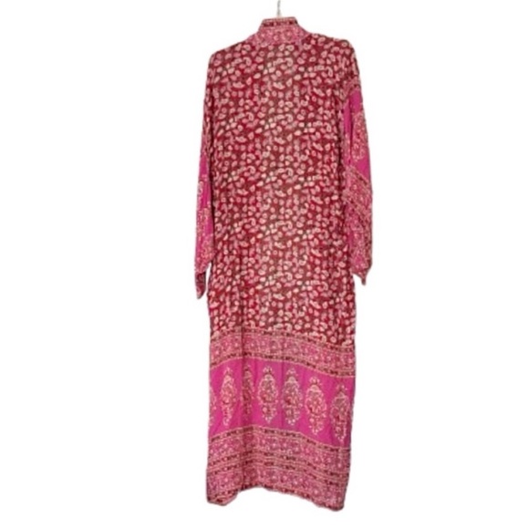 Spell & The Gypsy Delirium Floral Maxi Kimono in Red Coral - Picture 7 of 13